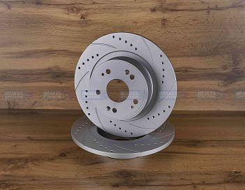 Задний тормозной диск Monaer с перфорацией и насечками, в покрытии GEOMET