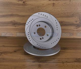 Задний тормозной диск Monaer с перфорацией и насечками, в покрытии GEOMET