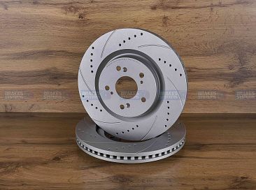 Передний тормозной диск Monaer с перфорацией и насечками, в покрытии GEOMET