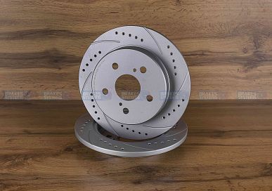 Задний тормозной диск Monaer с перфорацией и насечками, в покрытии GEOMET