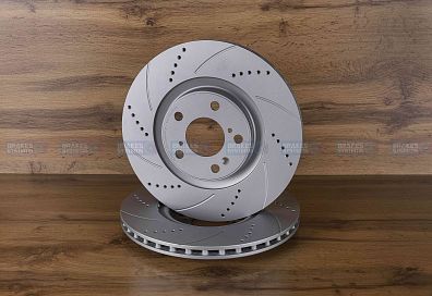 Передний тормозной диск Monaer с перфорацией и насечками, в покрытии GEOMET