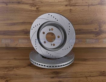 Передний тормозной диск Monaer с перфорацией и насечками, в покрытии GEOMET