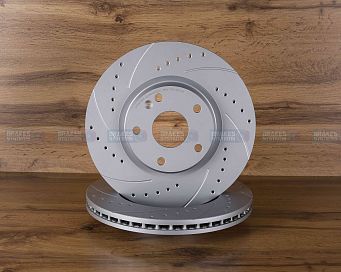 Передний тормозной диск Monaer с перфорацией и насечками, в покрытии GEOMET