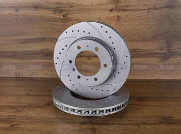 Передний тормозной диск Monaer с перфорацией и насечками, в покрытии GEOMET