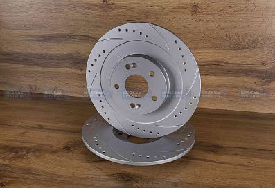 Задний тормозной диск Monaer с перфорацией и насечками, в покрытии GEOMET