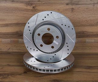 Передний тормозной диск Evolution с перфорацией и насечками, в покрытии GEOMET