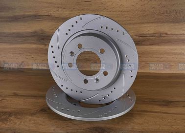 Задний тормозной диск Monaer с перфорацией и насечками, в покрытии GEOMET