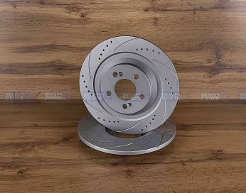 Задний тормозной диск Monaer с перфорацией и насечками, в покрытии GEOMET