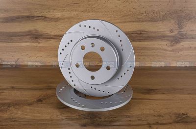 Задний тормозной диск Monaer с перфорацией и насечками, в покрытии GEOMET