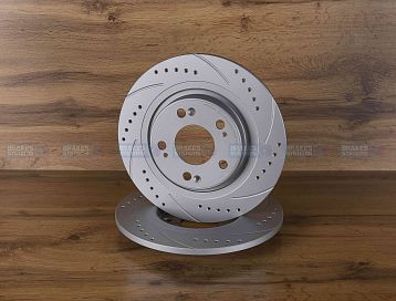 Задний тормозной диск Monaer с перфорацией и насечками, в покрытии GEOMET