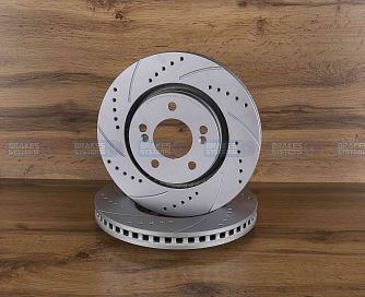 Передний тормозной диск Monaer с перфорацией и насечками, в покрытии GEOMET