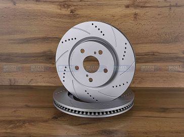 Передний тормозной диск Monaer с перфорацией и насечками, в покрытии GEOMET