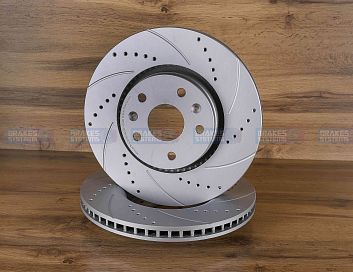 Передний тормозной диск Monaer с перфорацией и насечками, в покрытии GEOMET