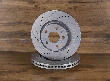 Передний тормозной диск Monaer с перфорацией и насечками, в покрытии GEOMET