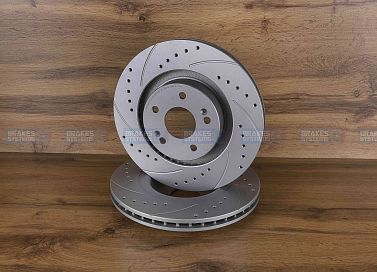 Передний тормозной диск Monaer с перфорацией и насечками, в покрытии GEOMET