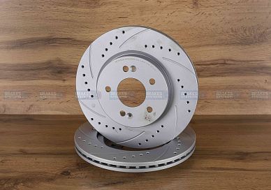 Передний тормозной диск Monaer с перфорацией и насечками, в покрытии GEOMET