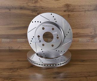 Передний тормозной диск Evolution с перфорацией и насечками, в покрытии GEOMET