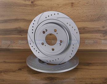 Задний тормозной диск Monaer с перфорацией и насечками, в покрытии GEOMET