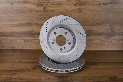 Передний тормозной диск Monaer с перфорацией и насечками, в покрытии GEOMET