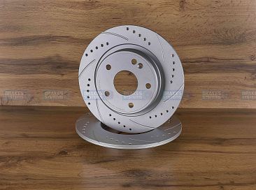 Задний тормозной диск Monaer с перфорацией и насечками, в покрытии GEOMET
